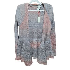 Anthropologie two tone ombre peplum cardigan